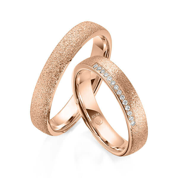 Trauringe diamantiert Rotgold Rubin RU-1606