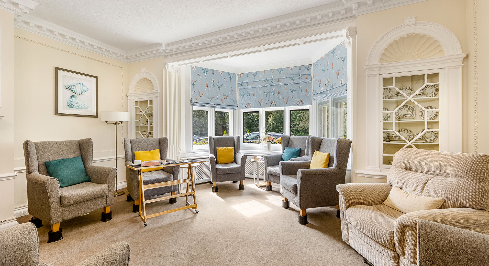 The sitting room at Woodlands House Care Home New Forest, Southampton