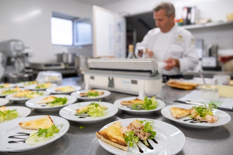 Desert being prepared at Cambridgeshire Care Home By the Head Chef