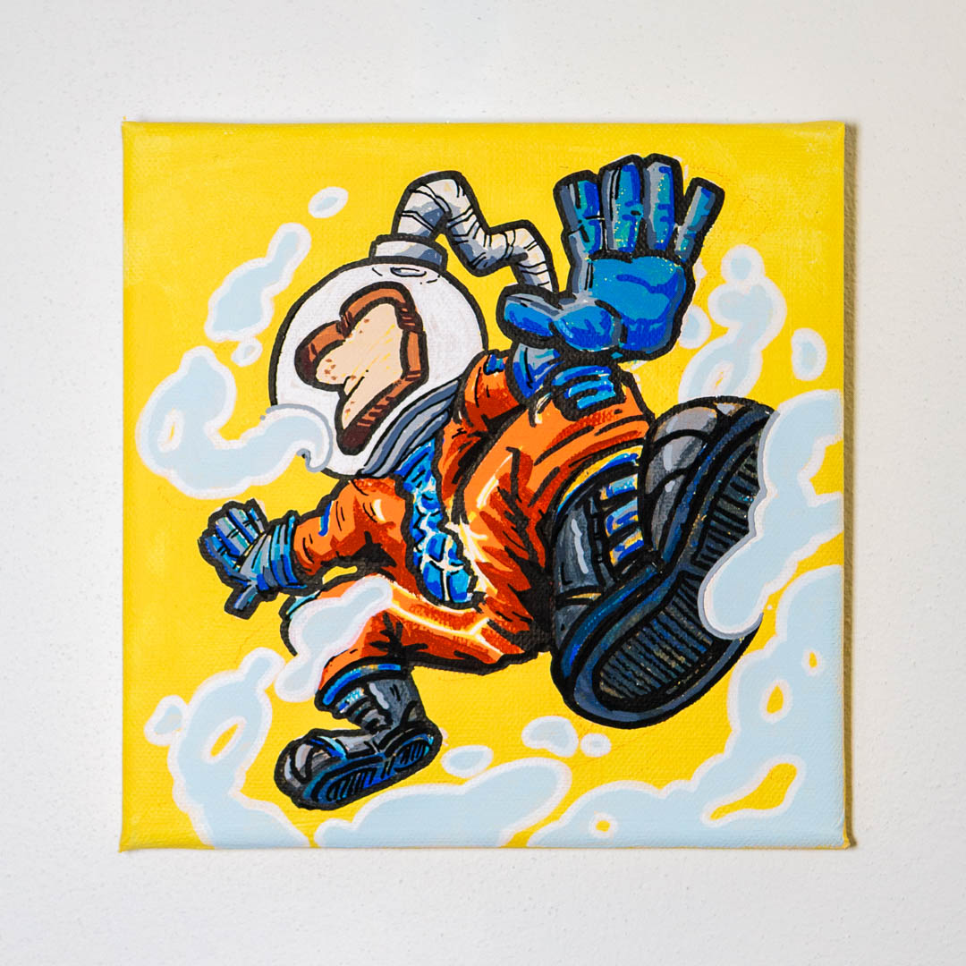 "Toast in Space 2.0" - Originalgemälde, Unikat