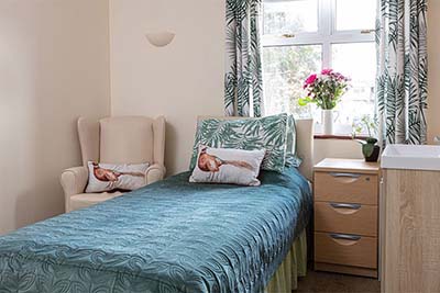 A residents Bedroom at Silverpoint Court Care Home on Canvey Island