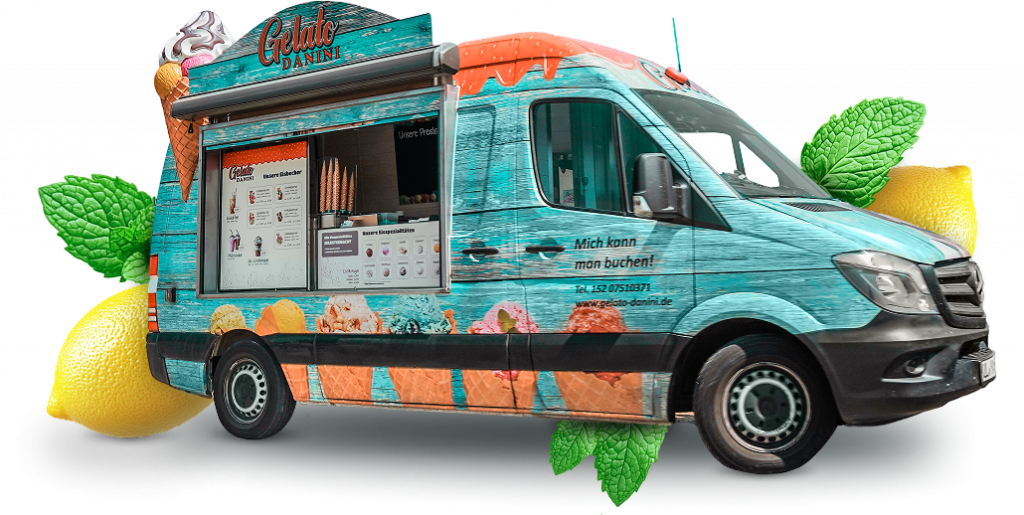 Miete den Gelato Danini Eiswagen für dein Event!