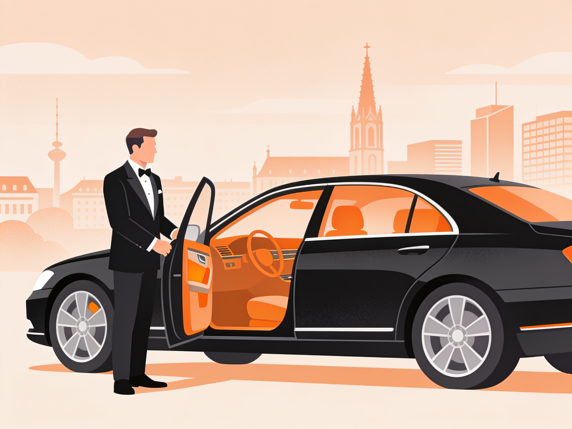 Chauffeurservice — AI illustration