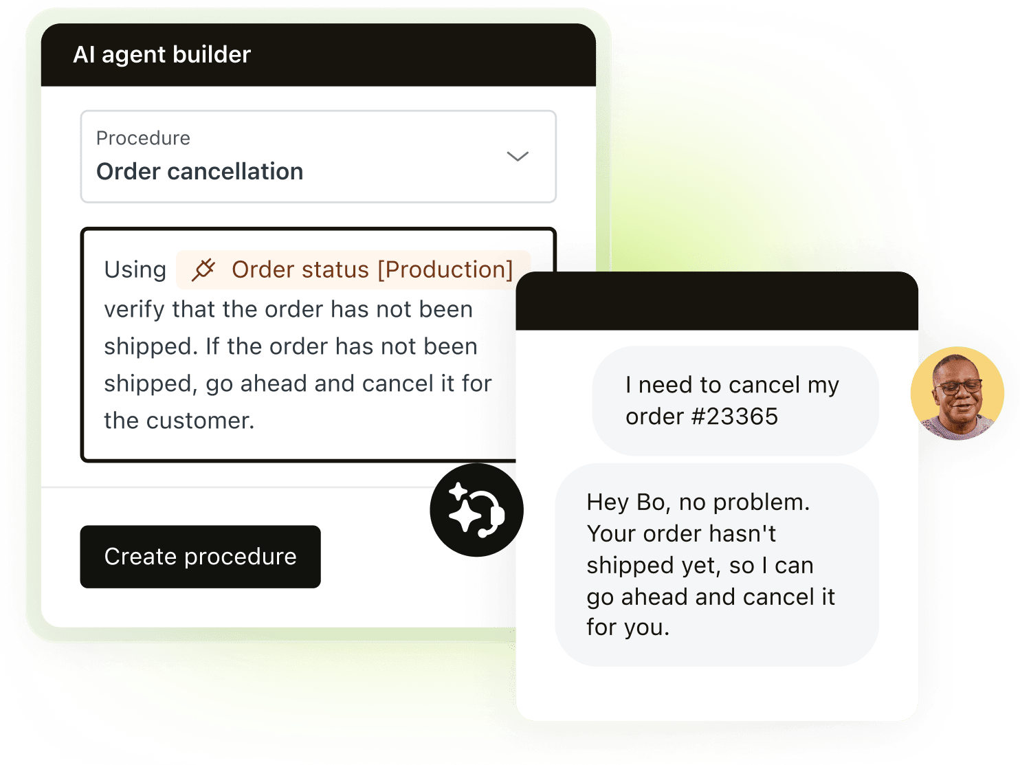 AI agent builder interface